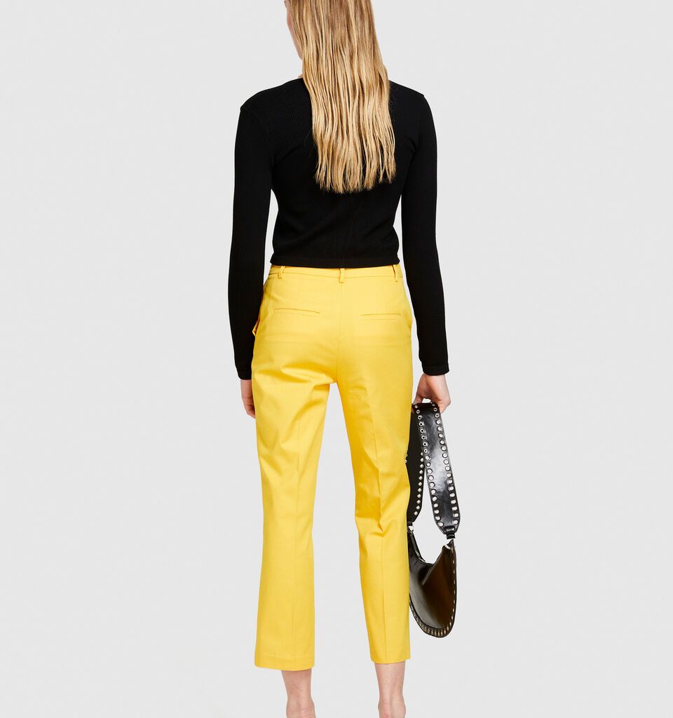 High-waisted trousers - women's high-waisted trousers - Yellow | Sisley image number 3
